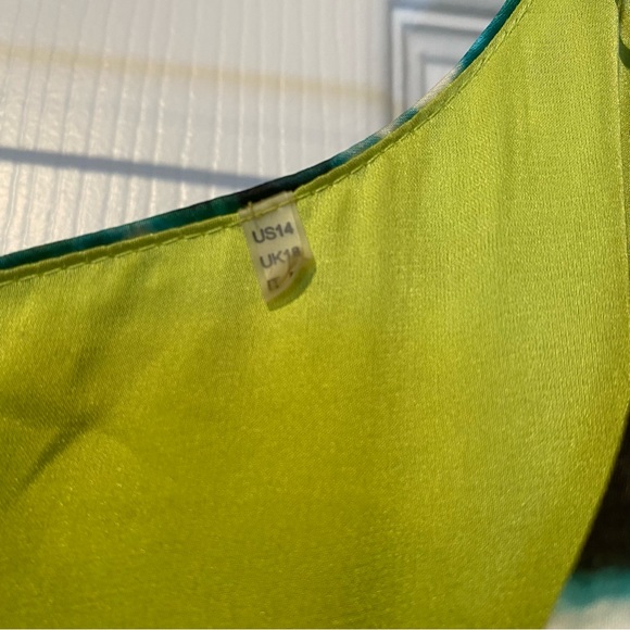 TAHARI Satin Neon Zipper Accent Office Professional Dress. Size 14 - Picture 7 of 16